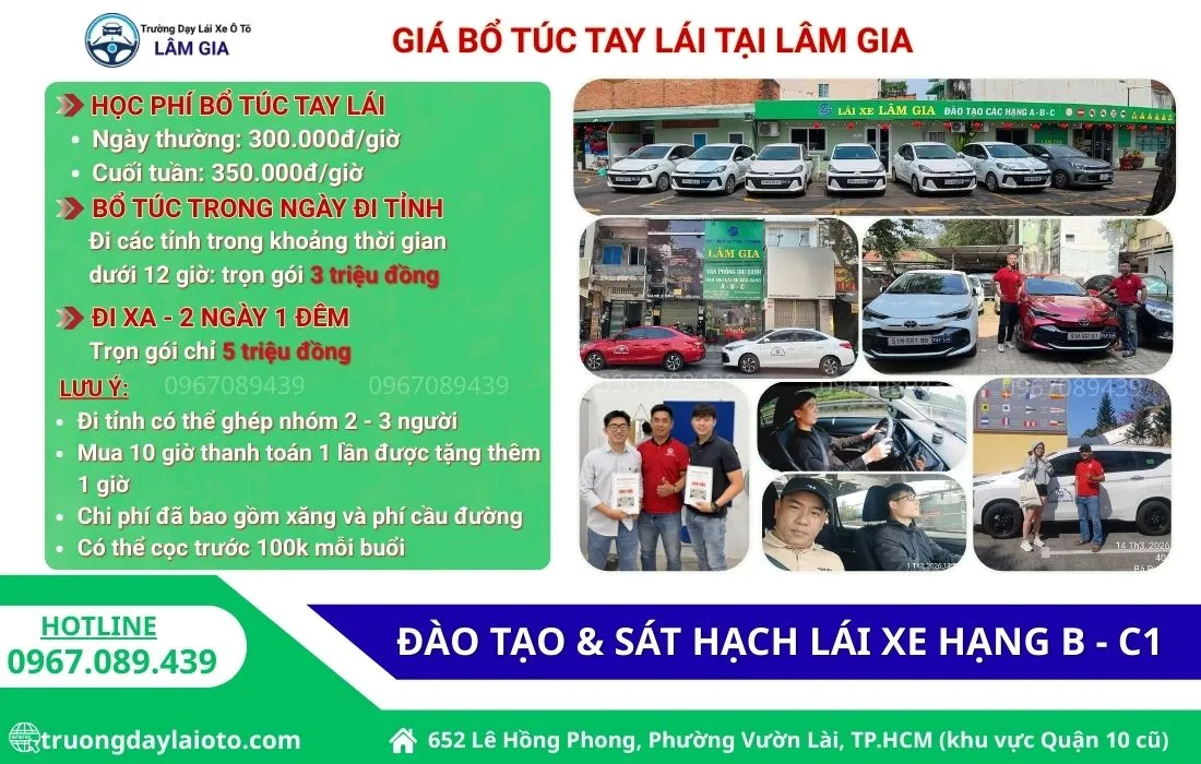 GIÁ BỔ TÚC TAY LÁI TẠI LÂM GIA bổ túc tay lái tại trường dạy lái xe ô tô lâm gia