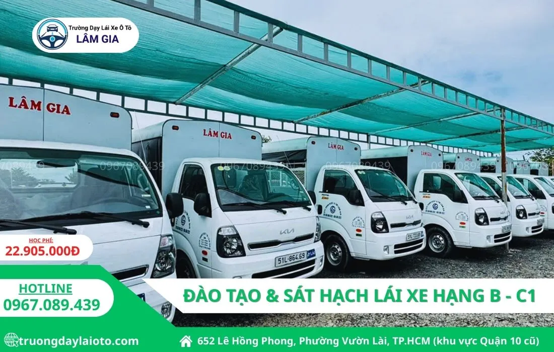 HỌC BẰNG LÁI XE TẢI C1 học bằng lái xe tải C1 tại TPHCM- trường dạy lái ô tô Lâm Gia | HỌC PHÍ