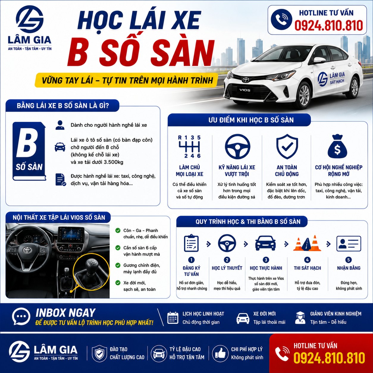 học lái xe b số sàn tại trường dạy lái xe ô tô Lâm Gia