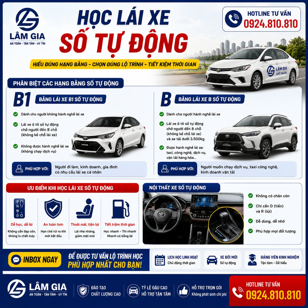 học lái xe b số tự động tại trường dạy lái xe ô tô Lâm Gia