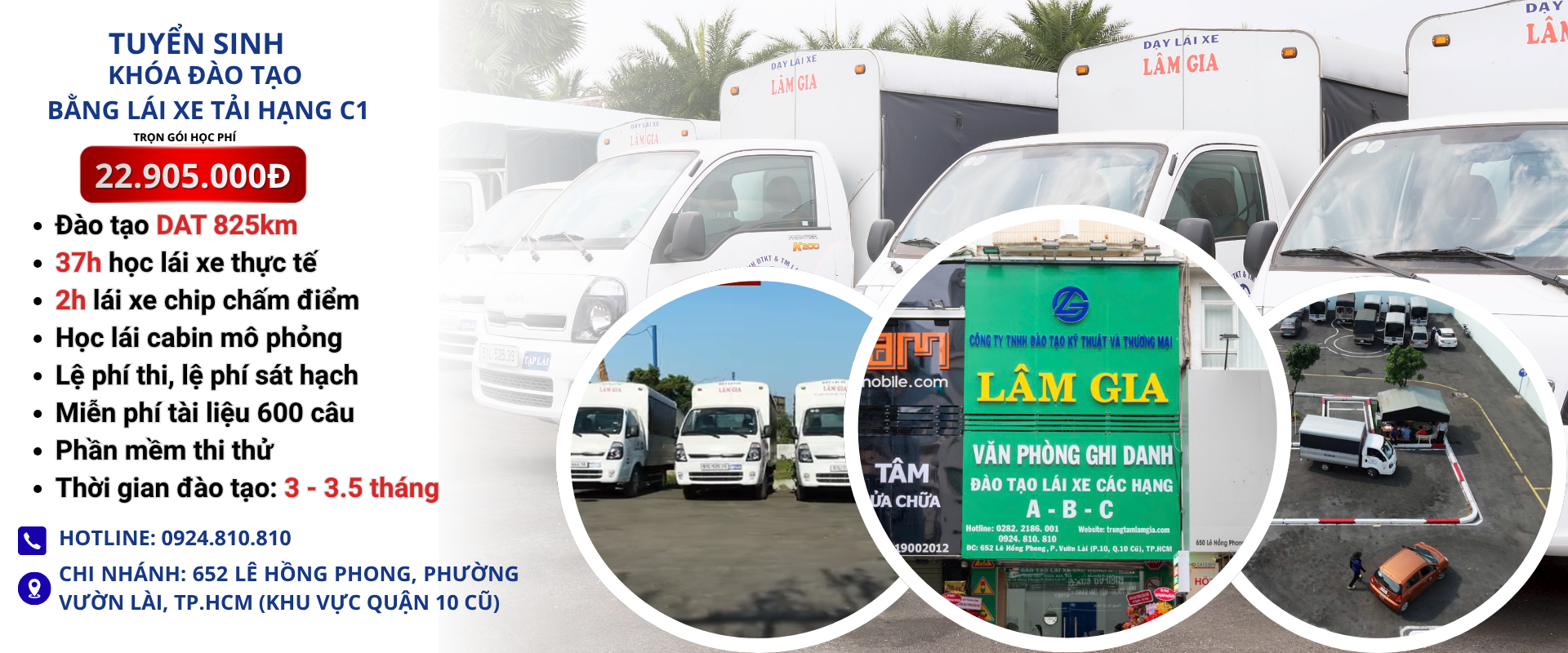 khóa học thi bằng lái xe tải c1 tại trường dạy lái ô tô lâm gia với học phí 22.905.000đ