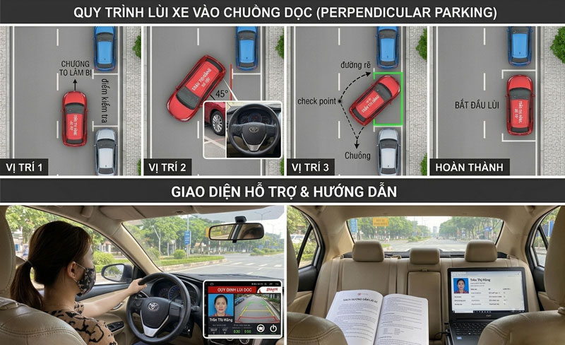 Cách lùi xe vào chuồng dọc