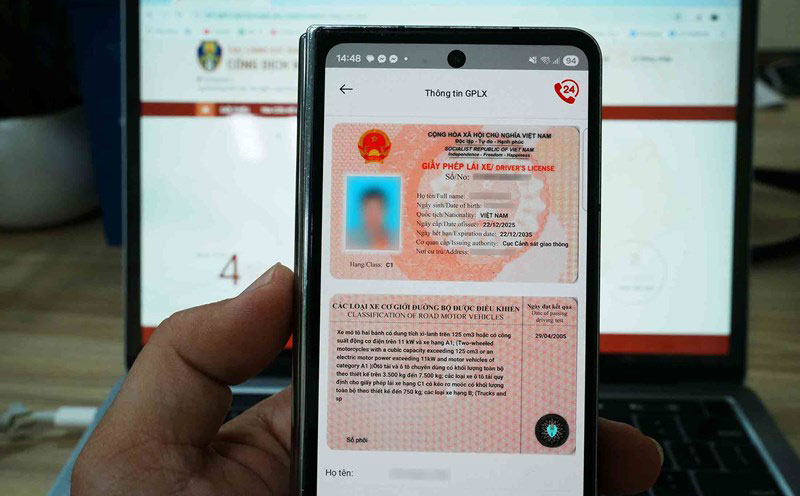 Kiểm tra bằng lái tích hợp vào vneid