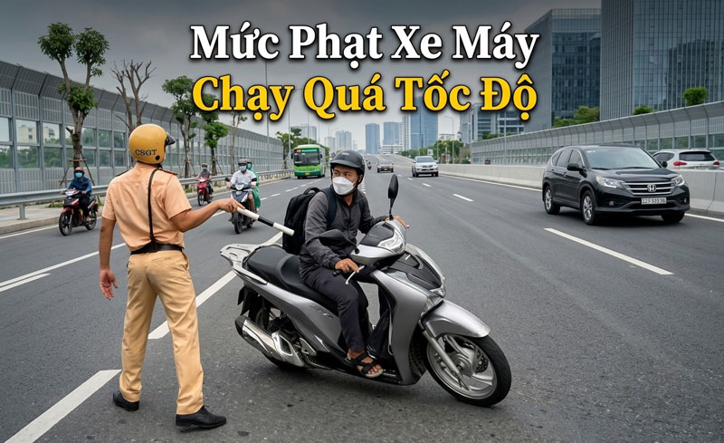 Mức phạt xe máy chạy quá tốc độ